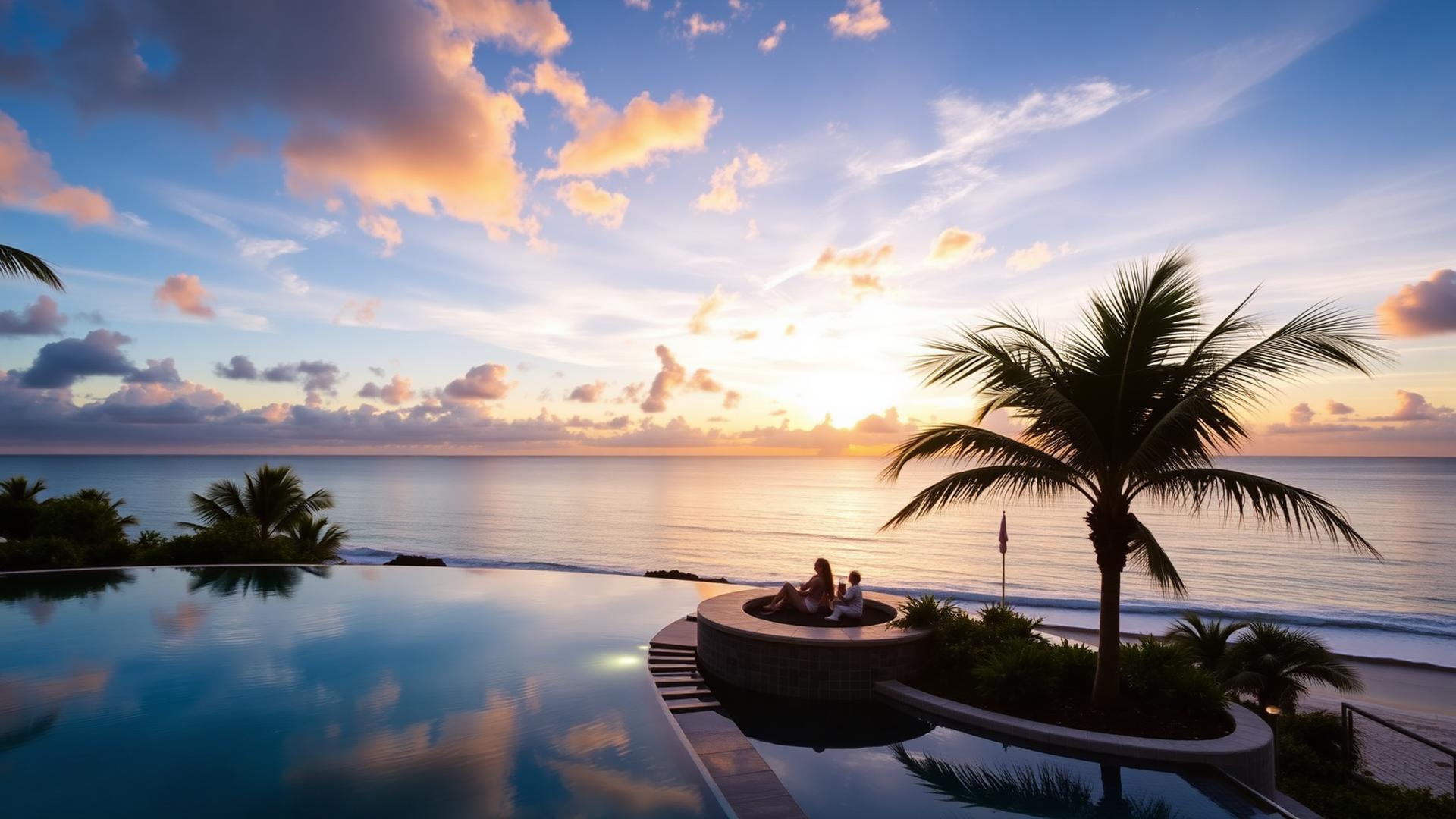 Infinity pool at sunset